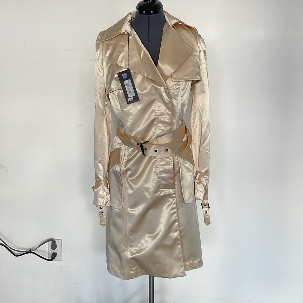 Cavalli Satin Light Gold Trench Coat
